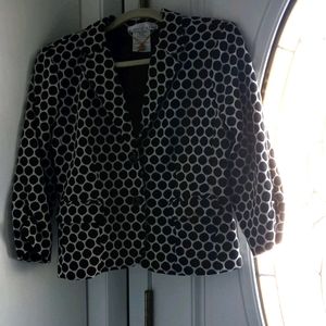 Russal Kemp Jacket 3/4 sleeve polkadot black white